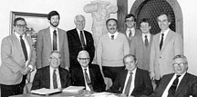  Seated: Bob Wright, Midi; Sam Sapienza, Wharton School of Finance; John Misilli, Photocircuits; and Rolly Mettler, Circuit-Wise, were the organizers of the Financial Management Seminars.
