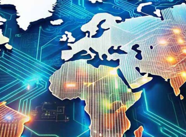 Digital map of world